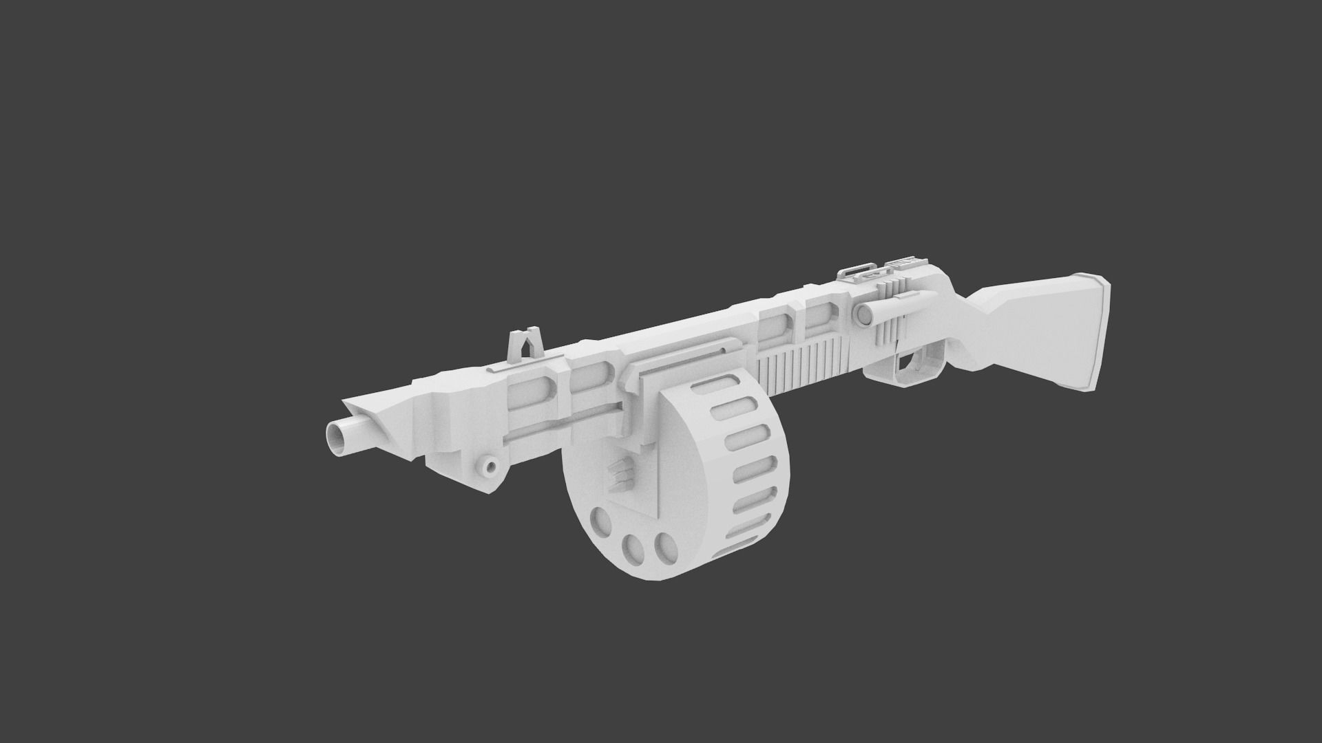 3D modified Tommy Gun Low-poly 3D model_0