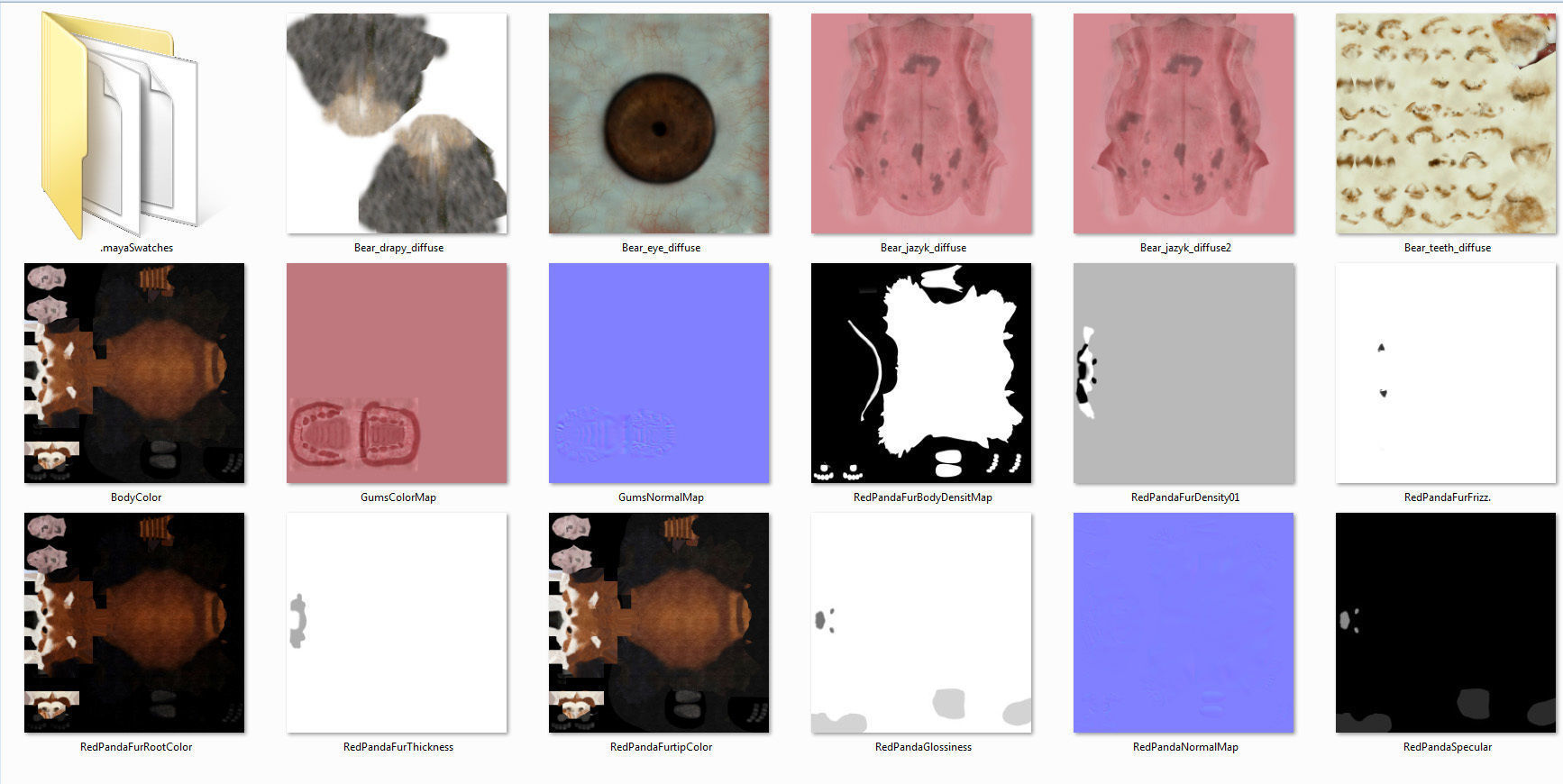 Red panda with realistic fur 3D model_8