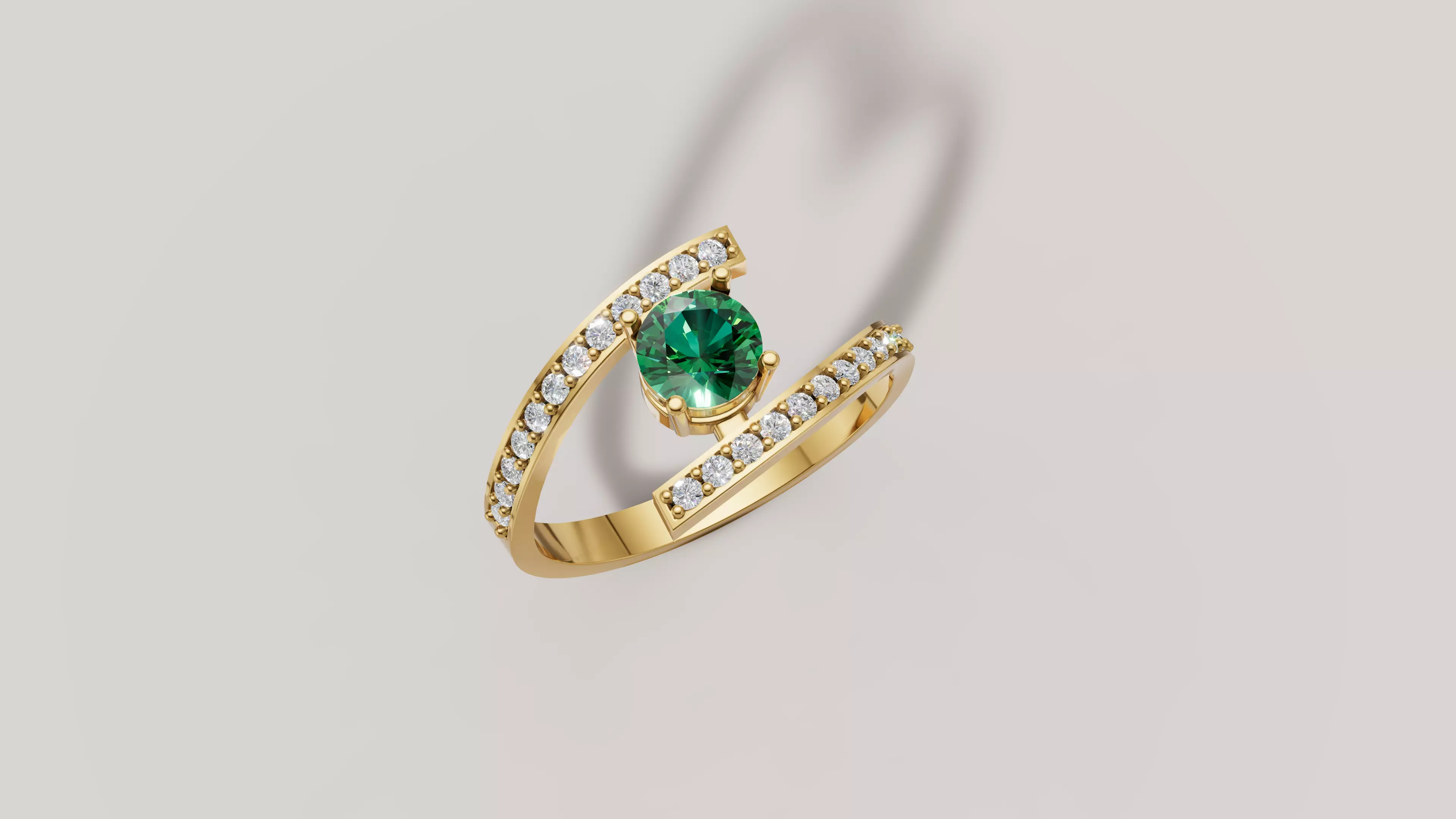 Split Shank Solitaire Ring 3D Model 3D print model