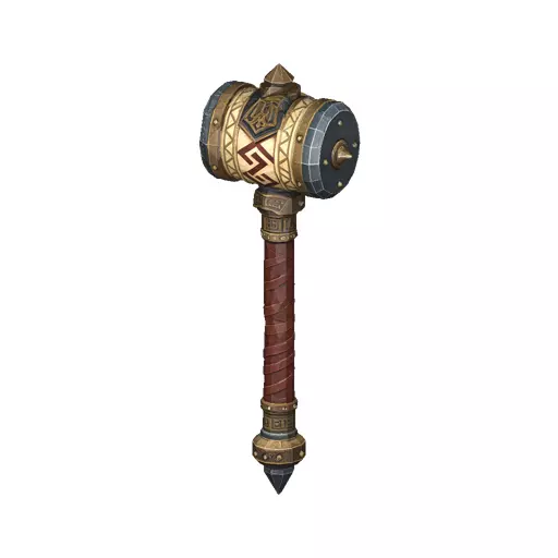 Temple Drum Mace Low Poly PBR Game Asset Low-poly 3D model