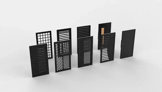 iron gate set  3D model 4