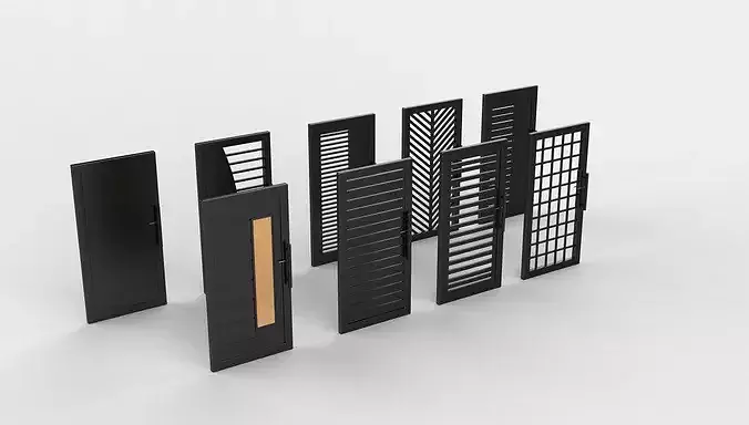 iron gate set  3D model 2