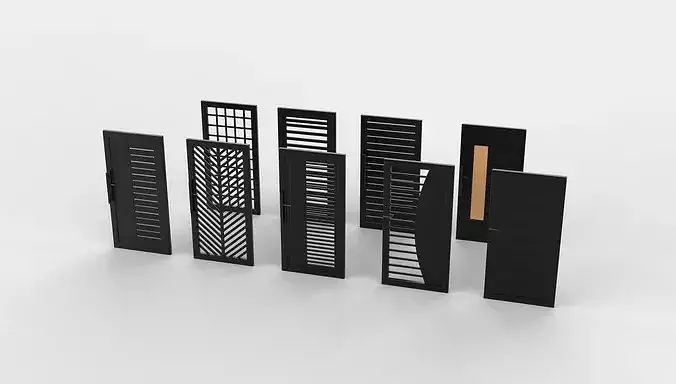 iron gate set  3D model 3