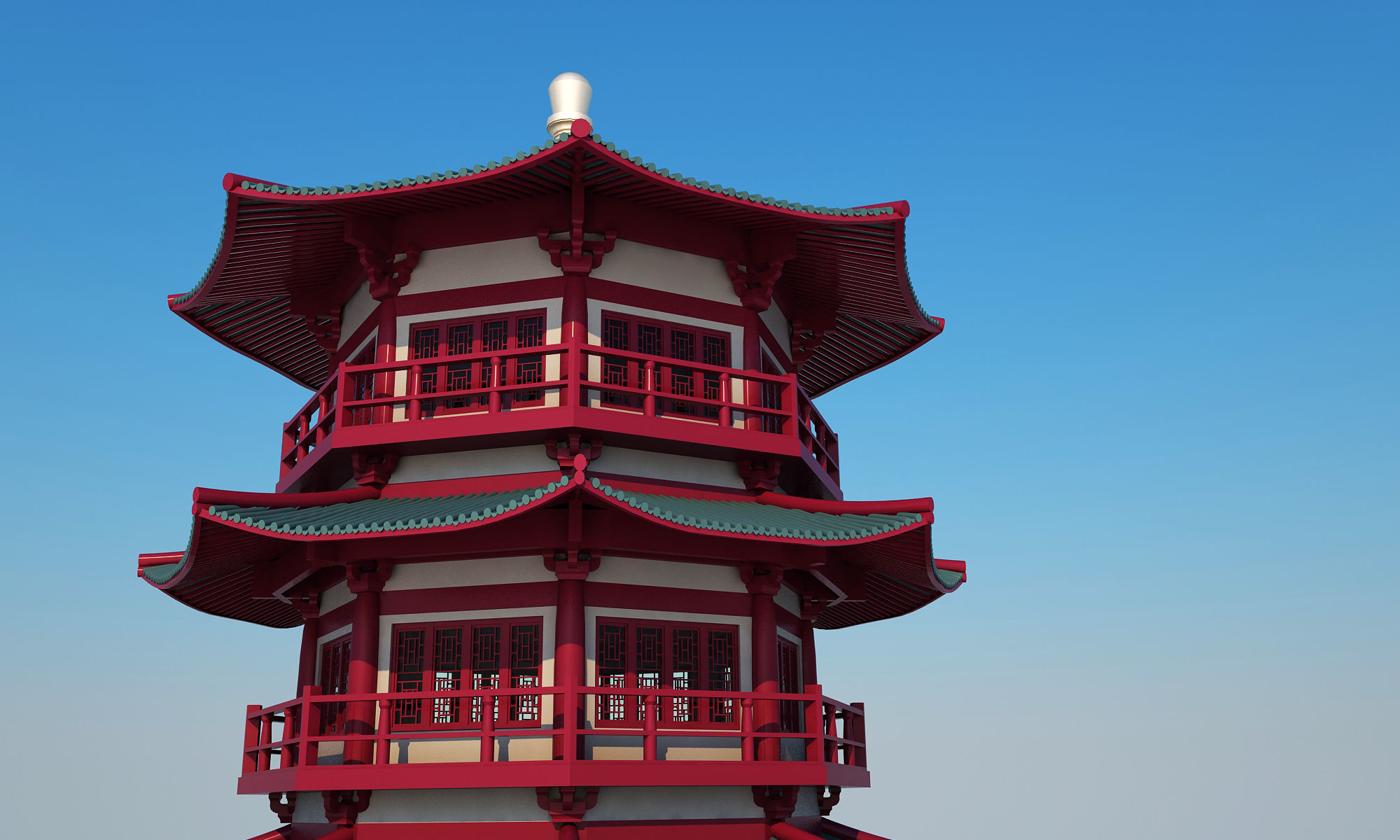 Chinese temple 3D model_7