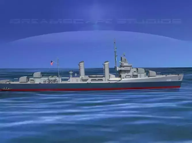 Gleaves Class Destroyer USS Cowie DD632 3D model