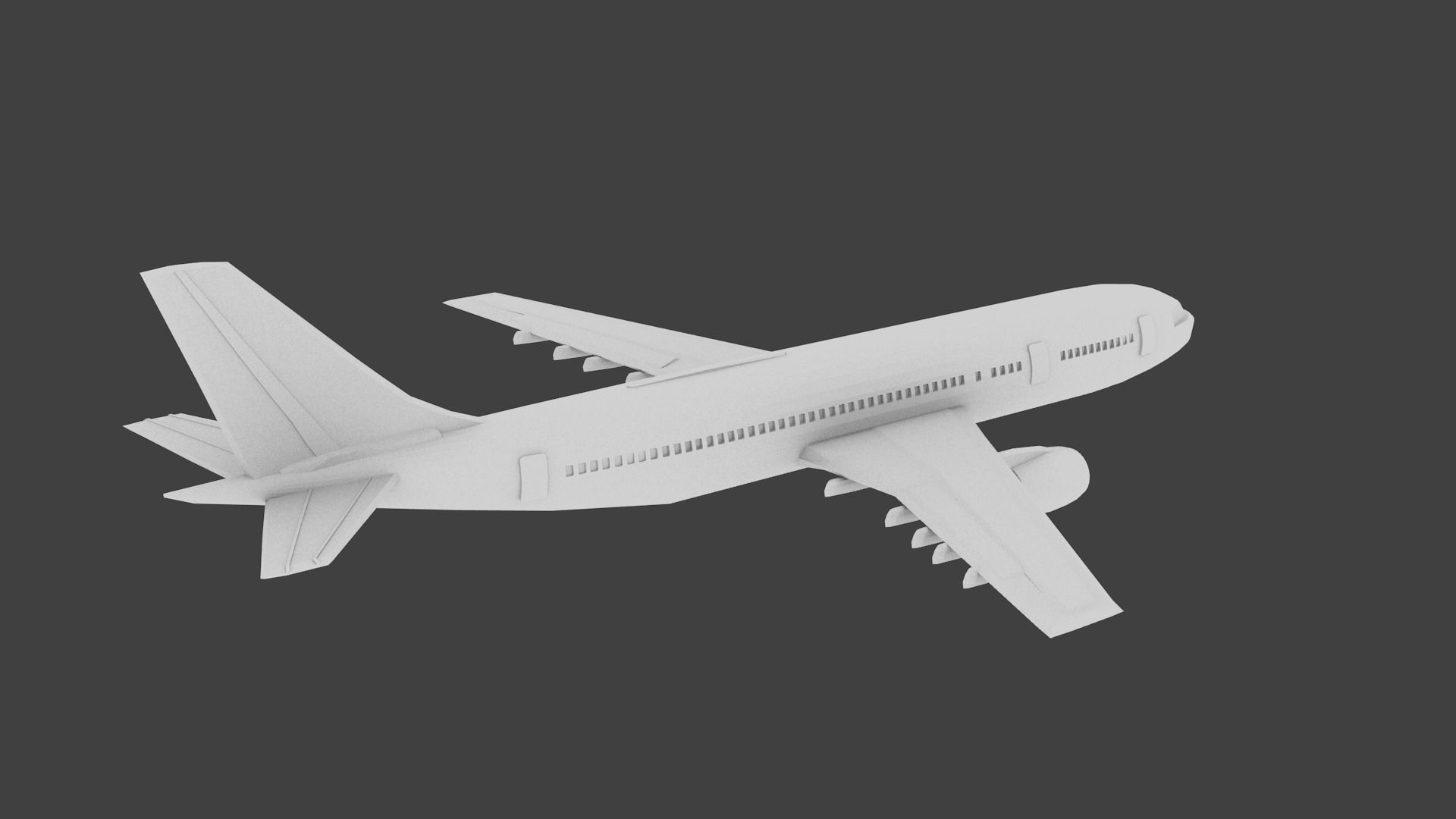 3D Boeing Jumbo Jet  Low-poly 3D model_0