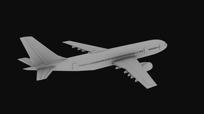 3D Boeing Jumbo Jet  Low-poly 3D model