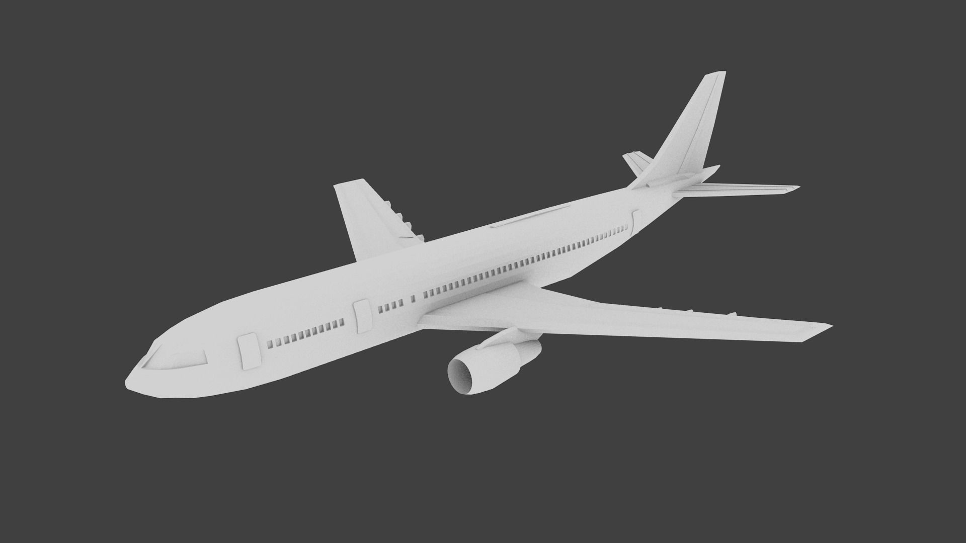 3D Boeing Jumbo Jet  Low-poly 3D model_1