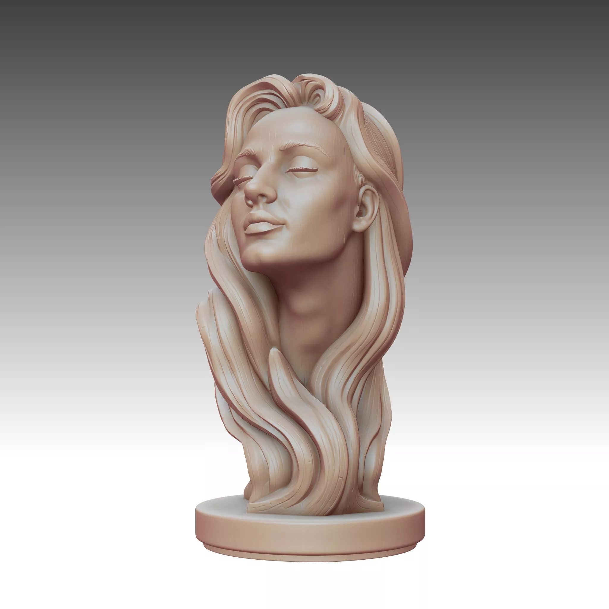 Elysian Flow Abstract Female Bust Sculpture STL 3D print model
