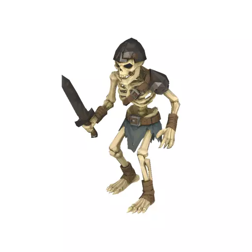 Skeleton Soldier Low Poly PBR Game Asset Low-poly 3D model