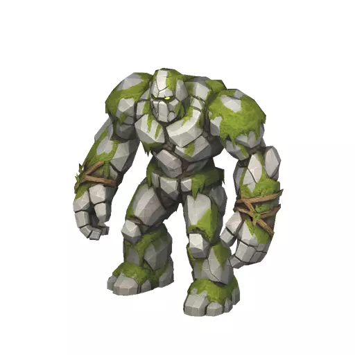 Moss Golem Low Poly PBR Game Asset Low-poly 3D model