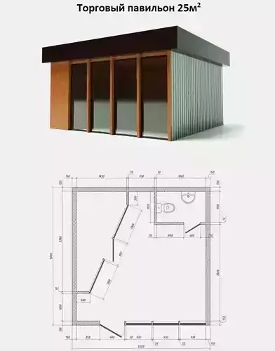 Mini mart Shopping pavillion 3D model Mini mart Shopping pavillion 3D model