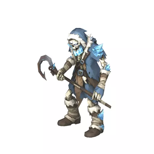 Undead Ice Fisher Low Poly PBR Game Asset Low-poly 3D model