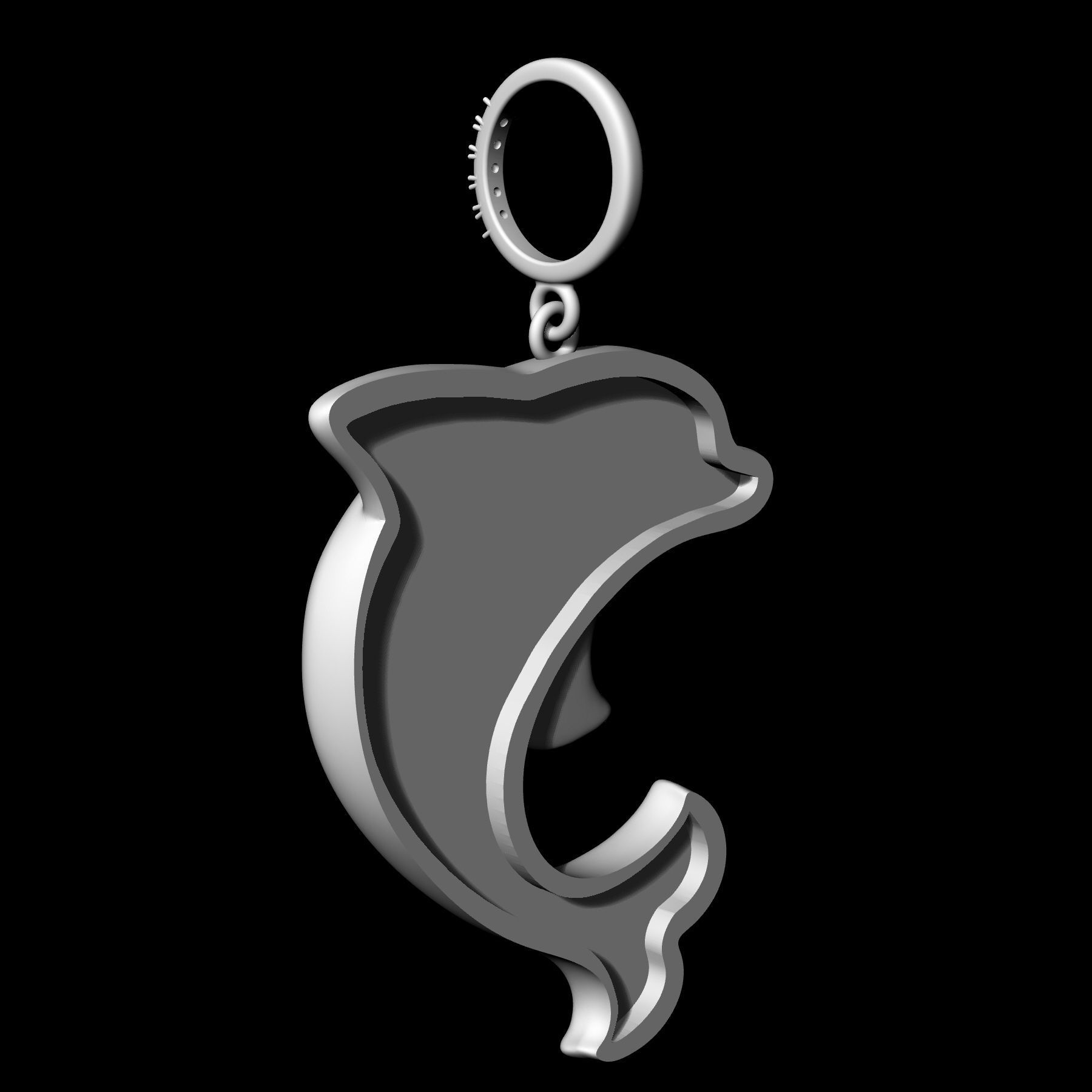 Dolphin pendant 3D print model_8