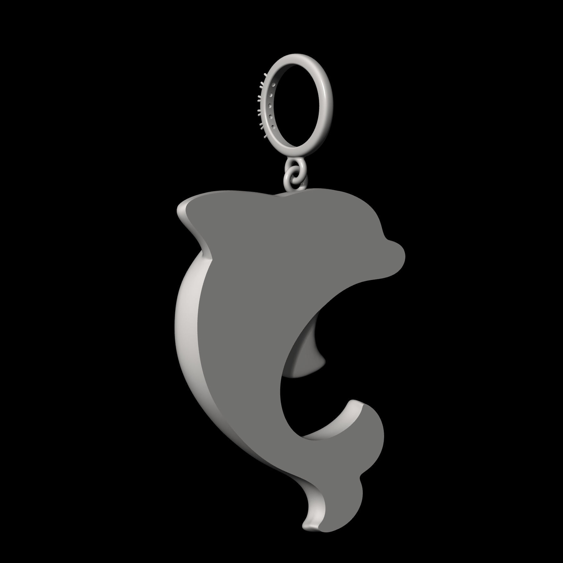 Dolphin pendant 3D print model_7