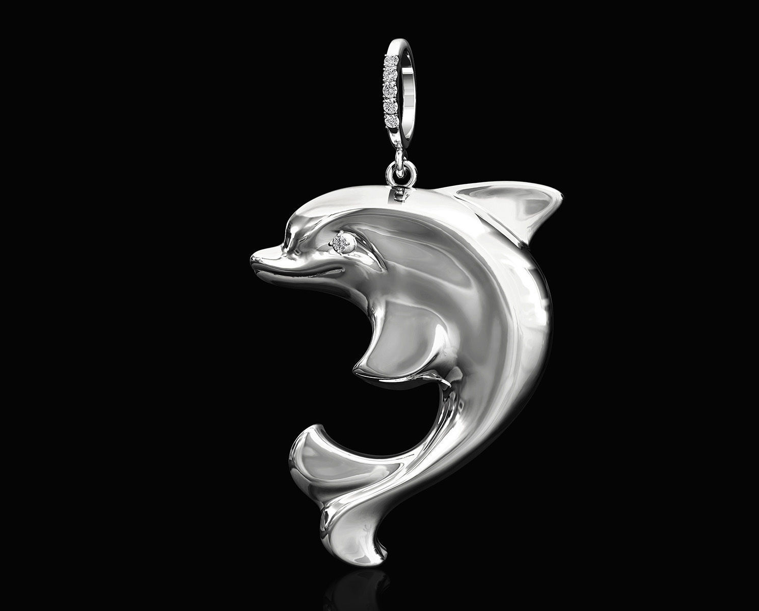 Dolphin pendant 3D print model_1
