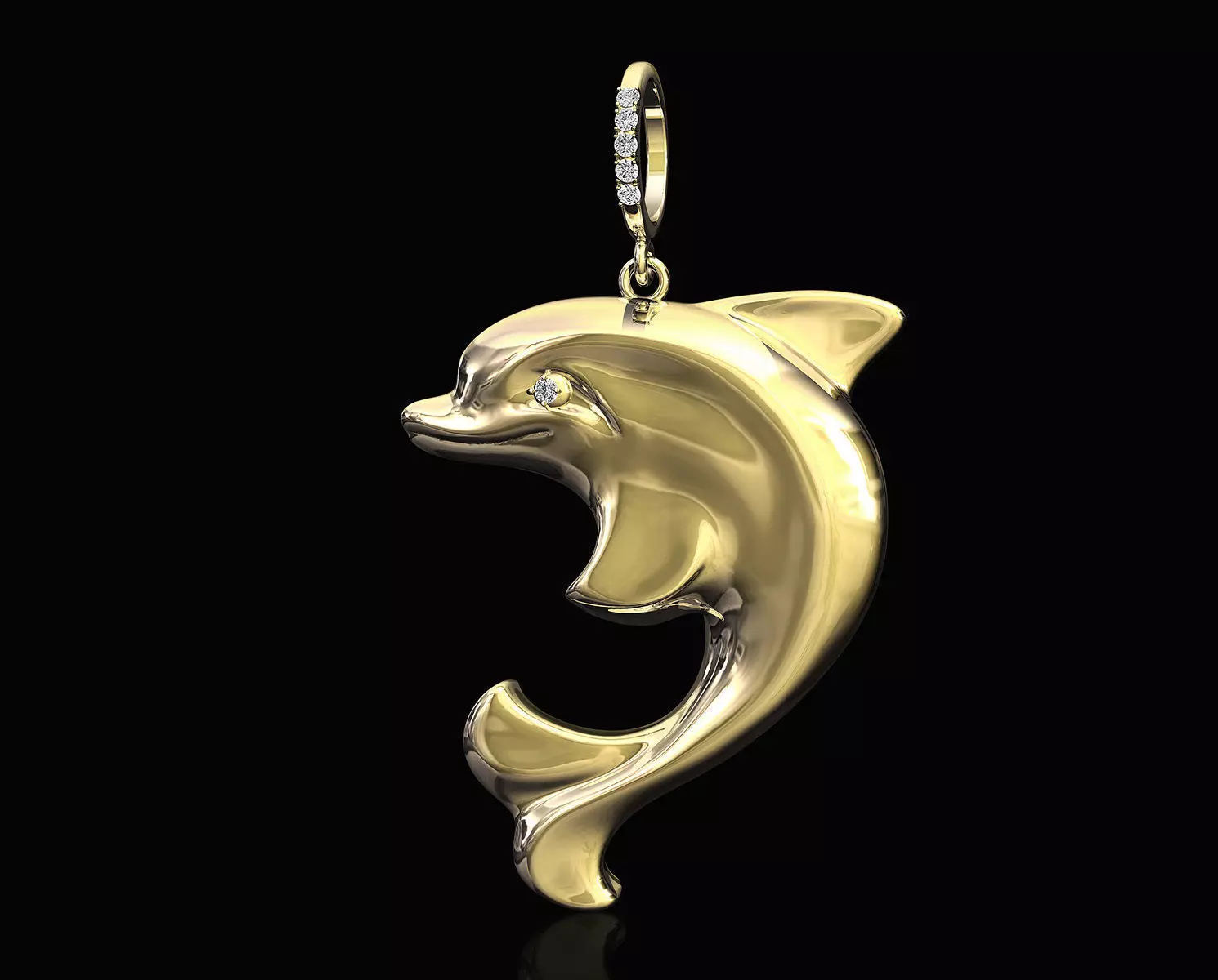Dolphin pendant 3D print model_0