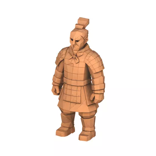 Terracotta Soldier Low Poly PBR Game Asset Low-poly 3D model