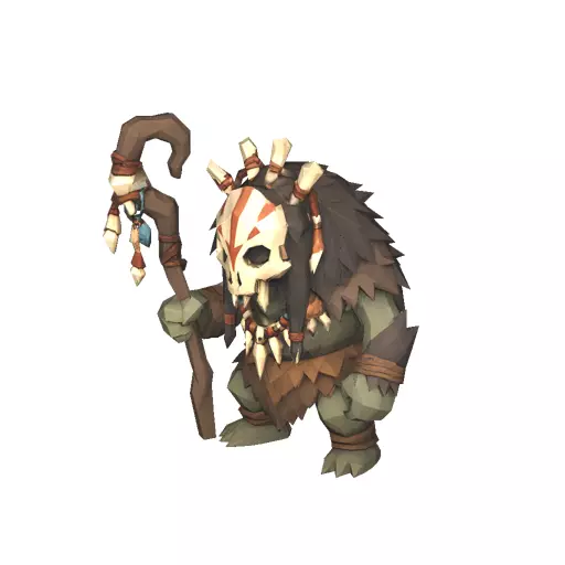 Stone Age Shaman Low Poly PBR Game Asset Low-poly 3D model