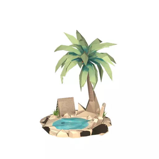 Oasis Palm Tree Low Poly PBR Game Asset Low-poly 3D model