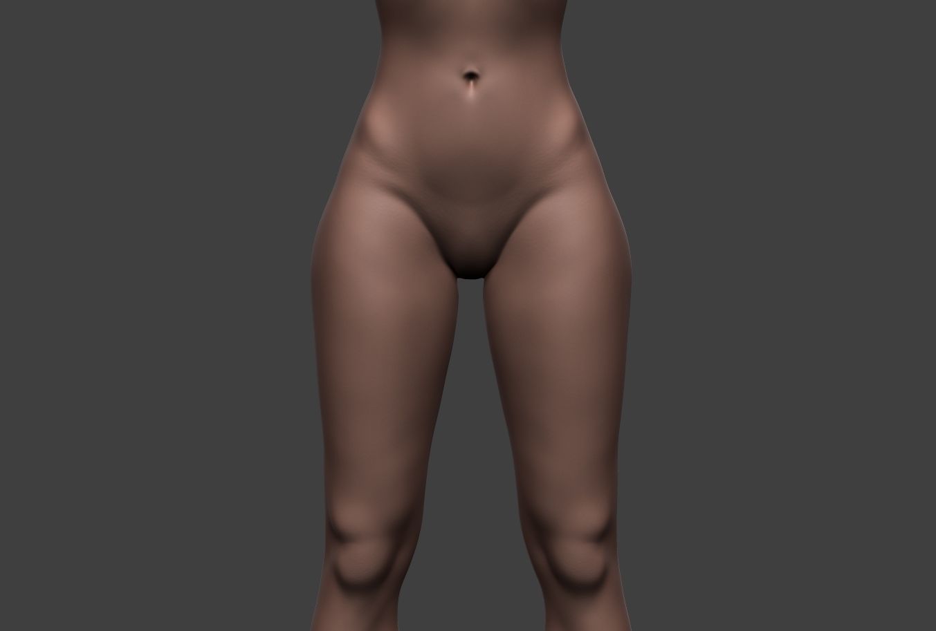 Female Body Basemesh Low-poly 3D model_14