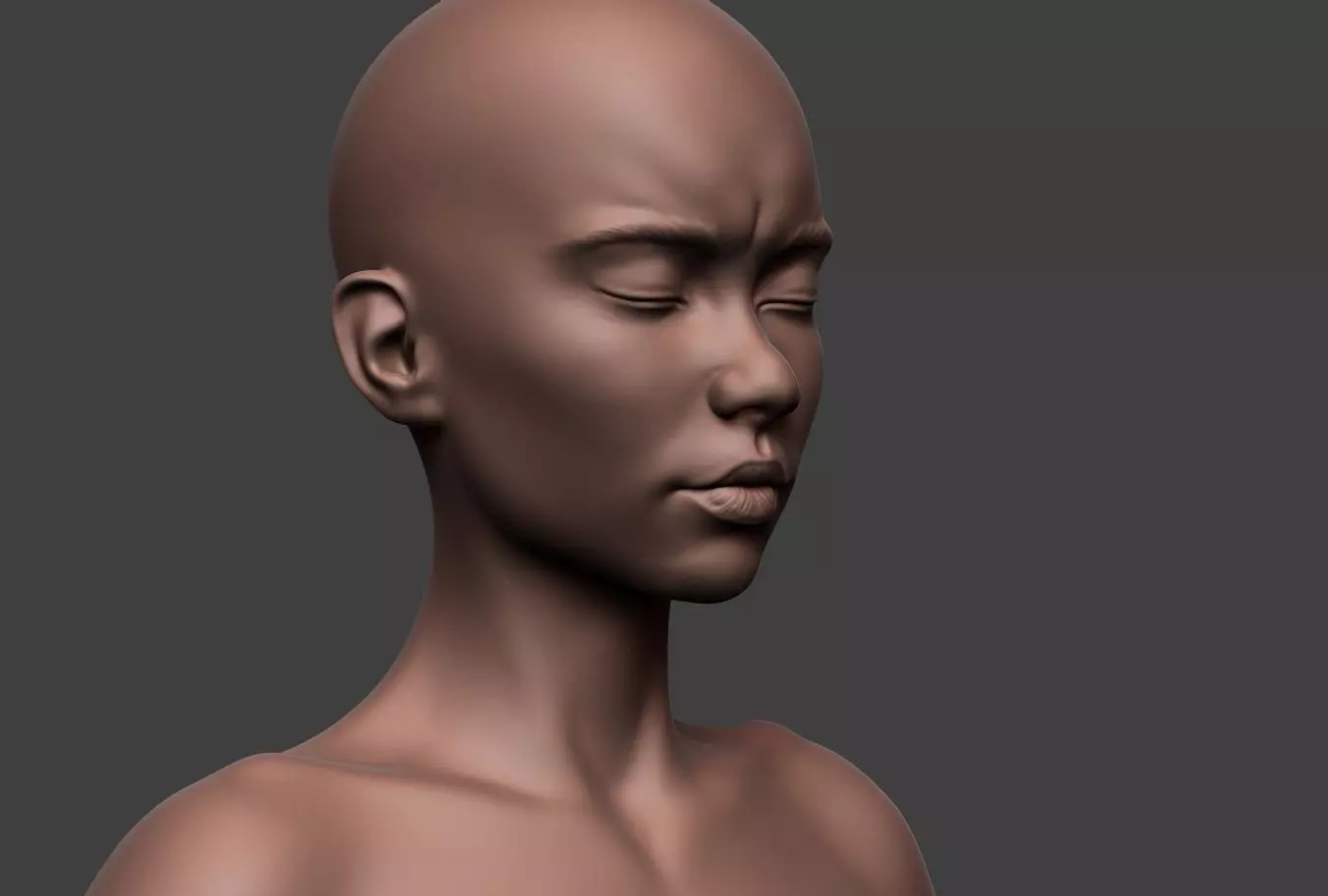 Female Body Basemesh Low-poly 3D model_0