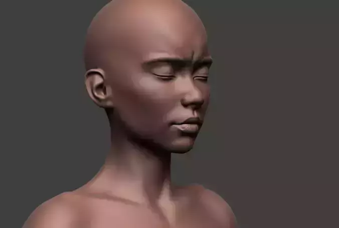 Female Body Basemesh Low-poly 3D model
