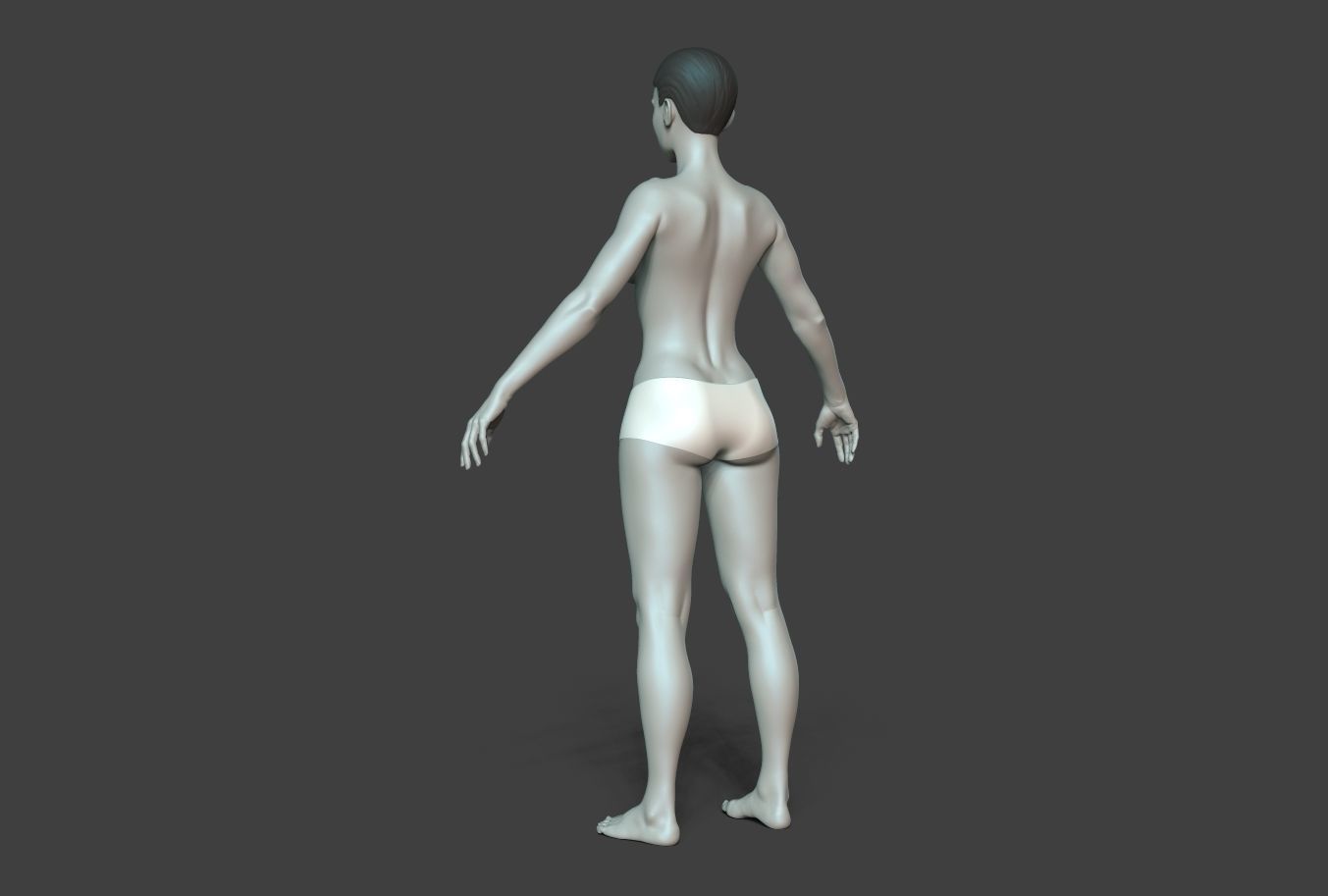 Female Body Basemesh Low-poly 3D model_7