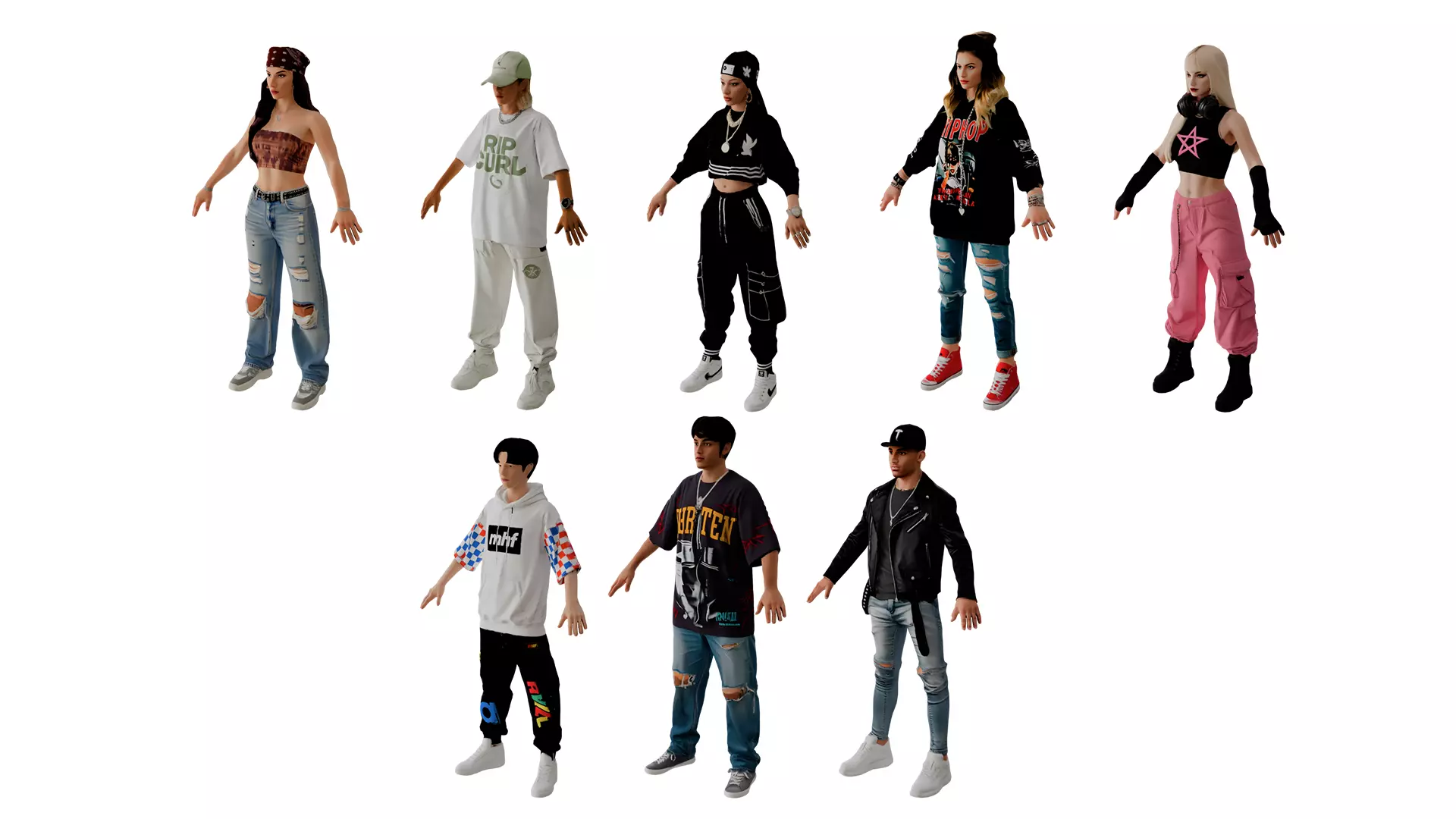 Crowd People Packs -Concert Low-poly 3D model