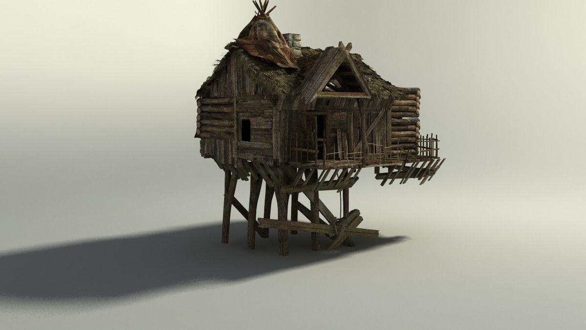 Shacks part 1 Low-poly 3D model_34