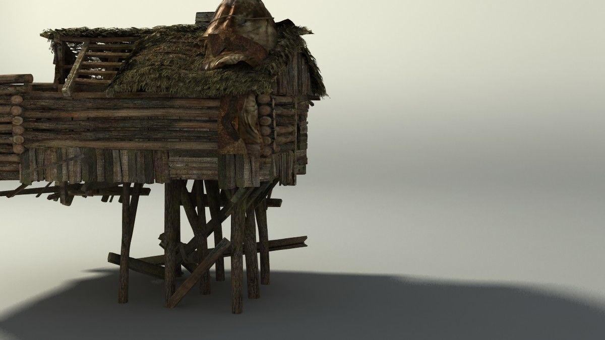 Shacks part 1 Low-poly 3D model_32
