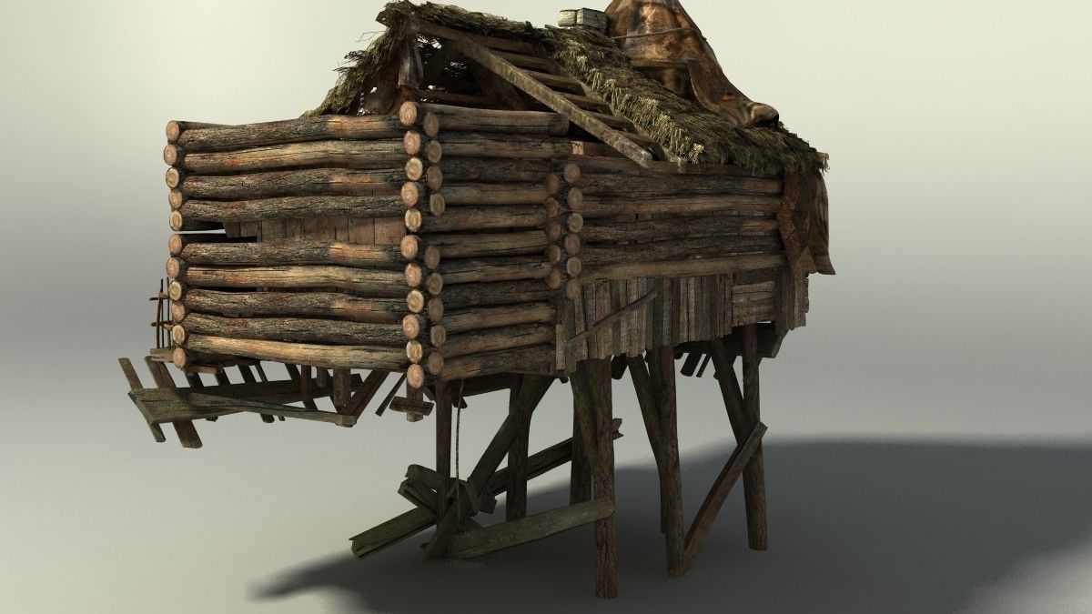 Shacks part 1 Low-poly 3D model_33