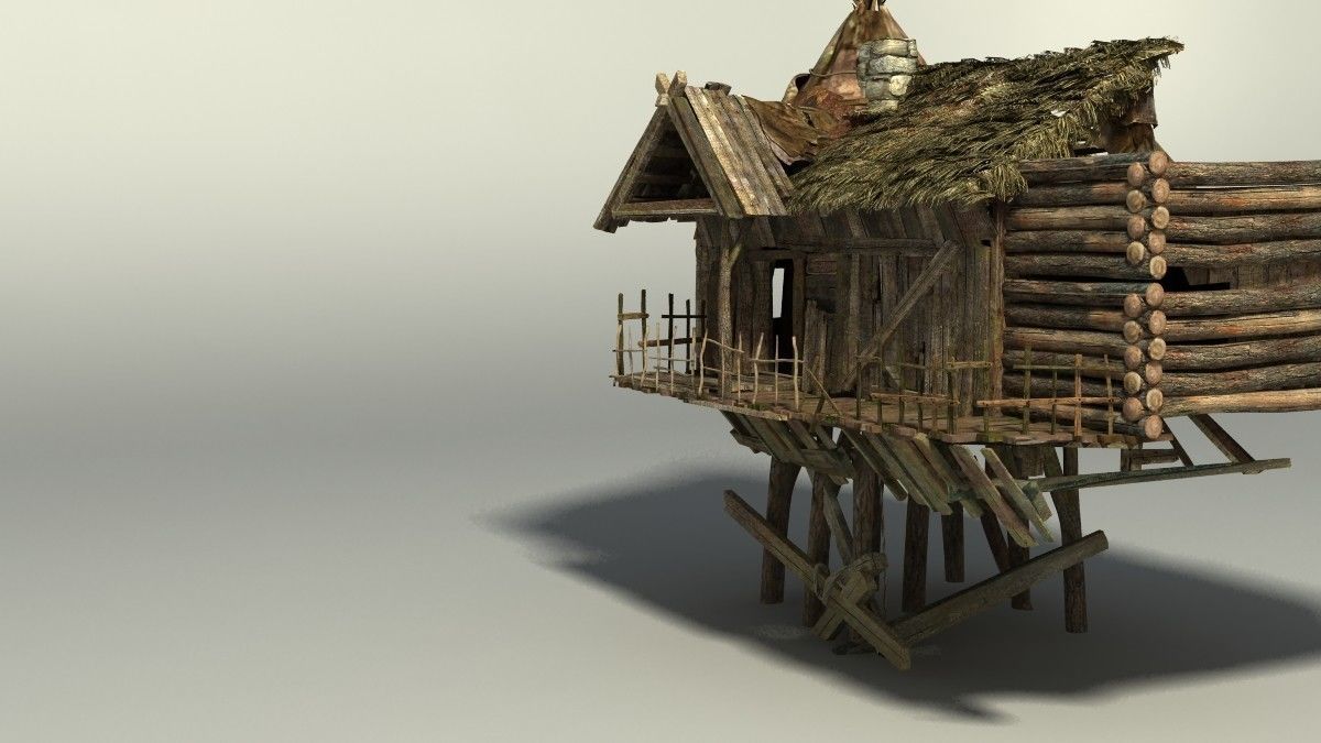 Shacks part 1 Low-poly 3D model_31