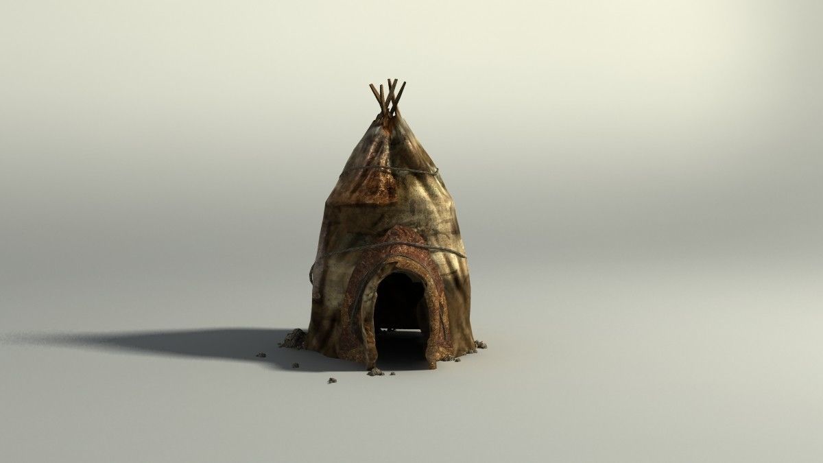 Shacks part 1 Low-poly 3D model_16