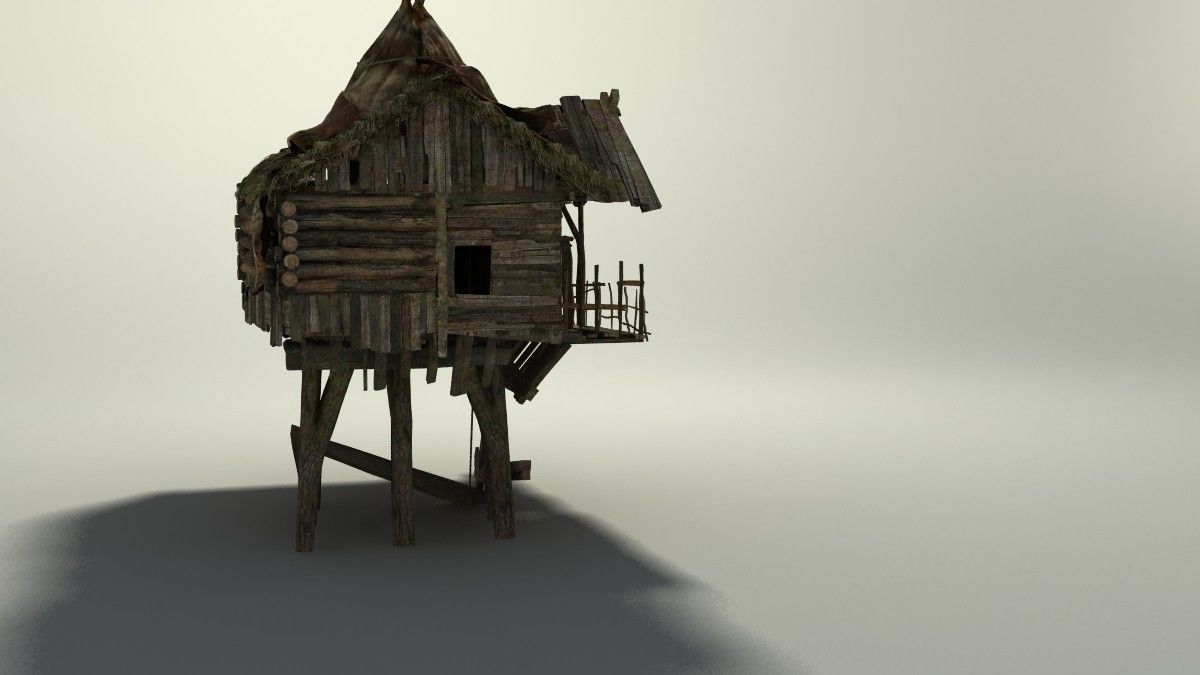 Shacks part 1 Low-poly 3D model_29