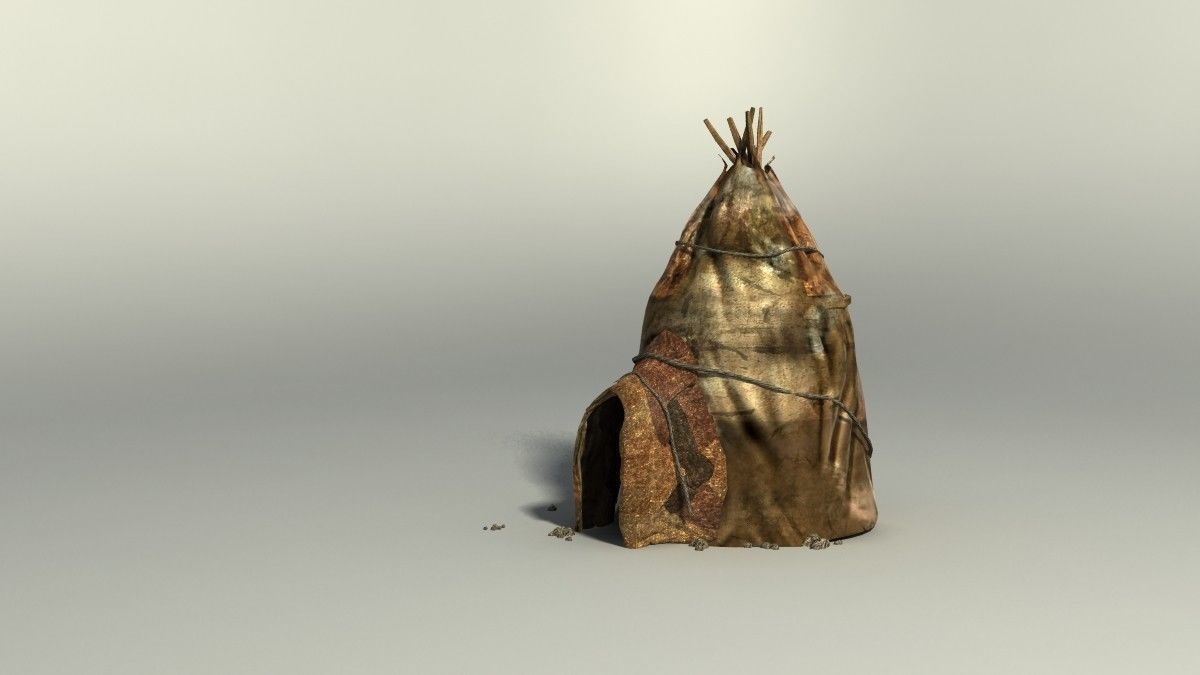 Shacks part 1 Low-poly 3D model_17