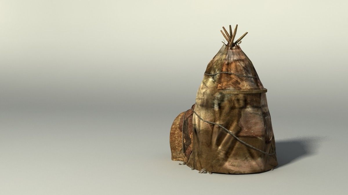 Shacks part 1 Low-poly 3D model_18