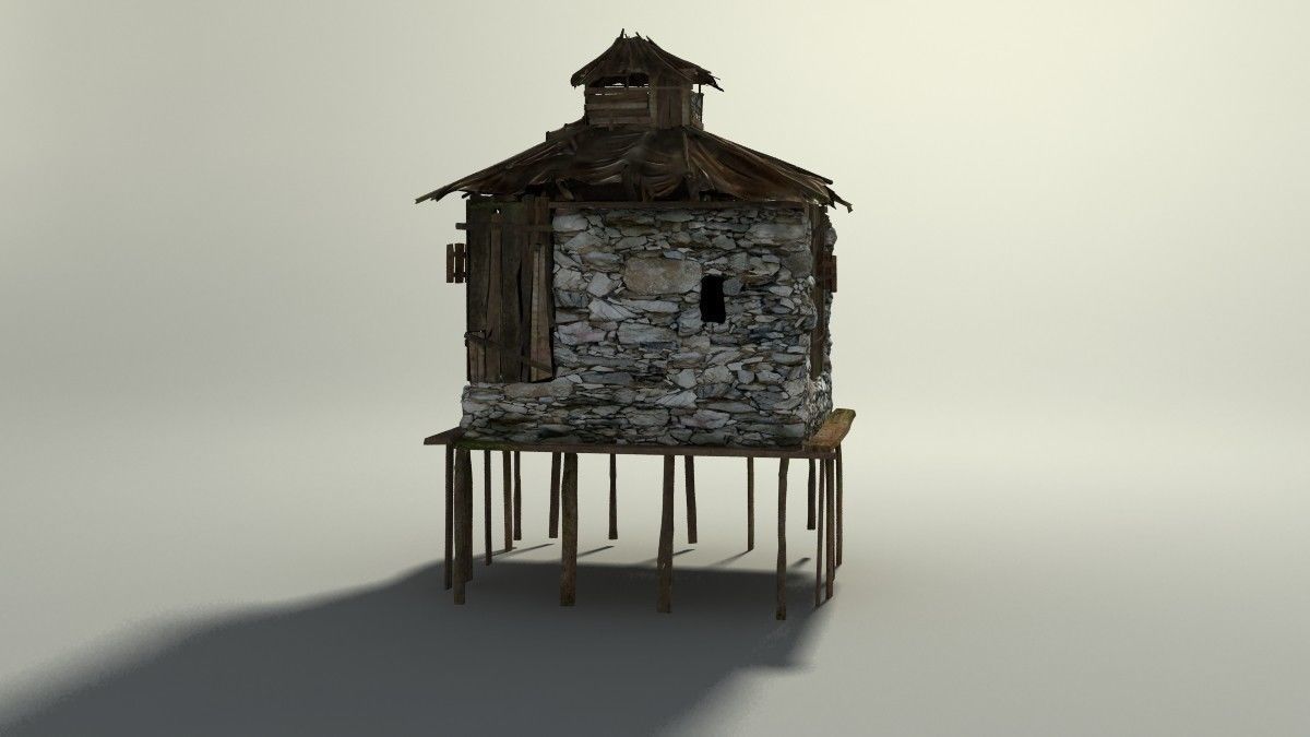 Shacks part 1 Low-poly 3D model_24