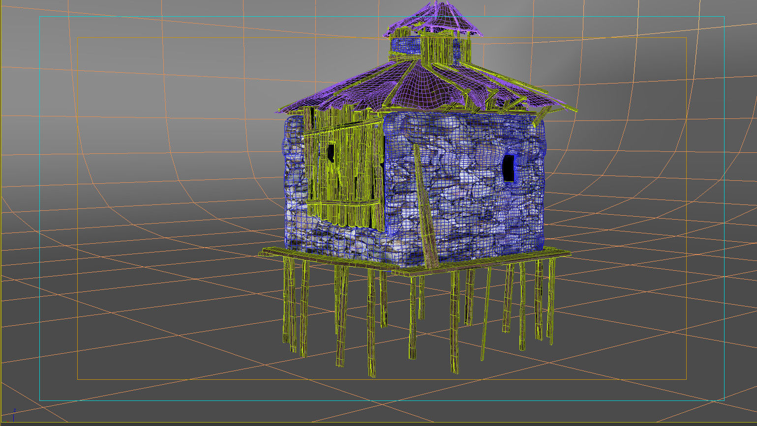 Shacks part 1 Low-poly 3D model_27