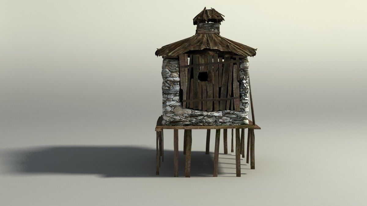 Shacks part 1 Low-poly 3D model_22
