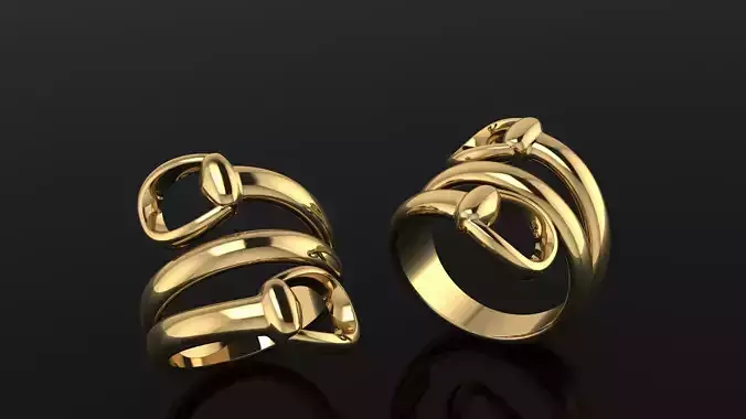 Ring pair of gold rings