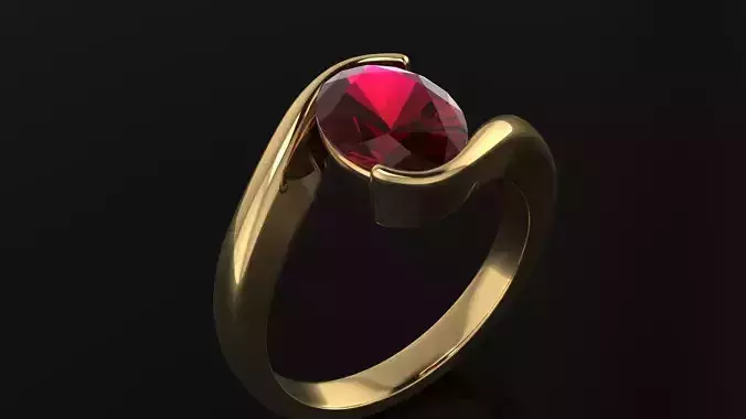 Ring gold with stone