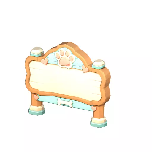 Pet Daycare Sign Low Poly PBR Game Asset Low-poly 3D model