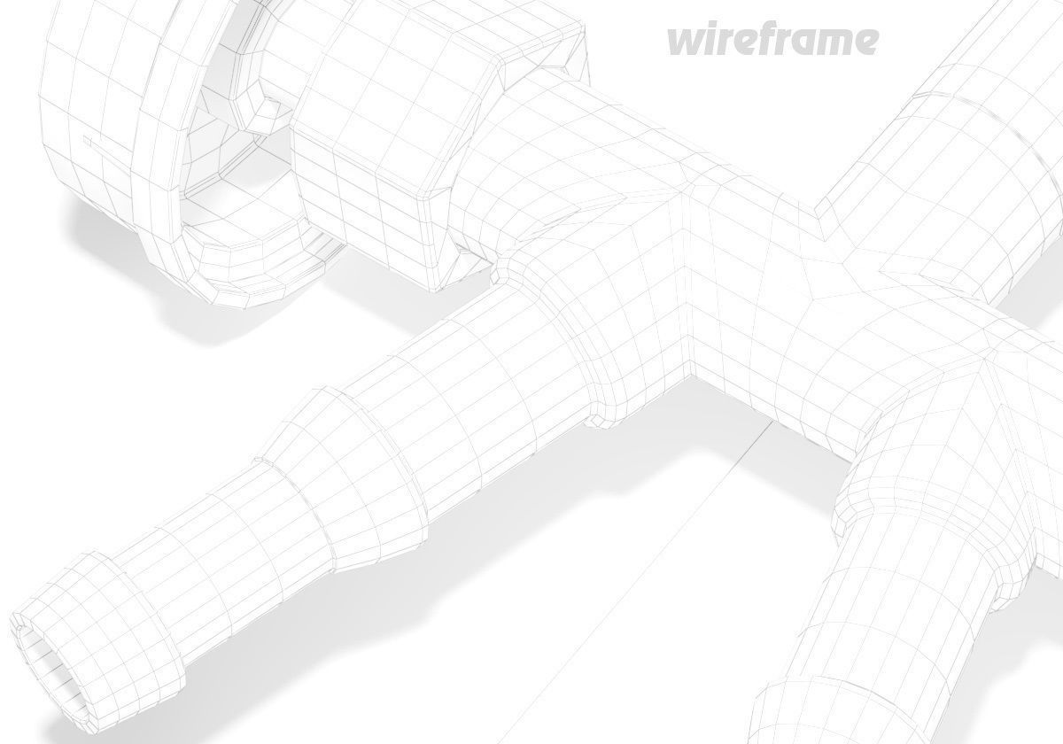 Lowpoly gas water detail distributor part component subdivision Low-poly 3D model_3