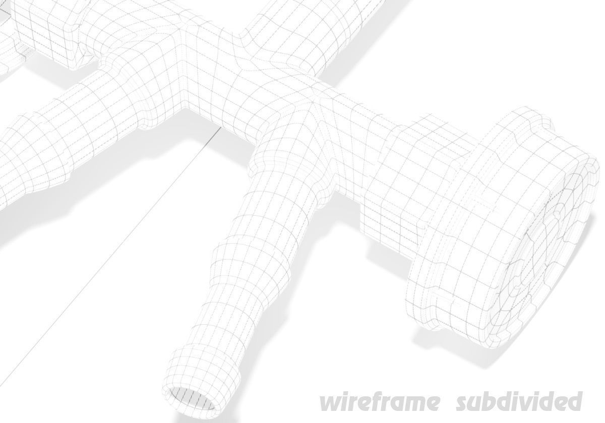 Lowpoly gas water detail distributor part component subdivision Low-poly 3D model_4