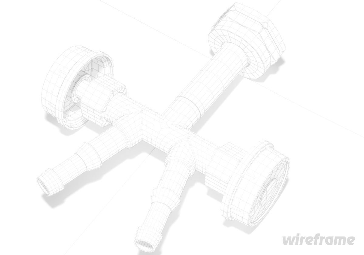 Lowpoly gas water detail distributor part component subdivision Low-poly 3D model_8