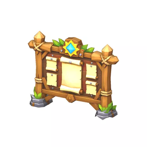 Quest Scroll Board Low Poly PBR Game Asset Low-poly 3D model