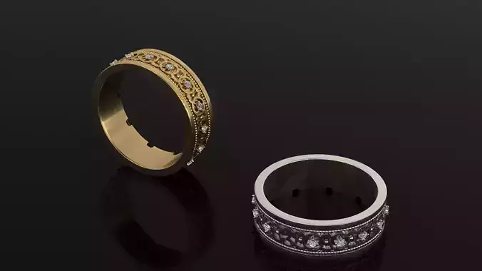 Ring two rings with diamonds