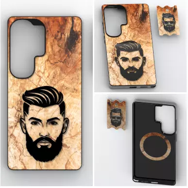 Wood Bearded MagSafe Case 3D print model