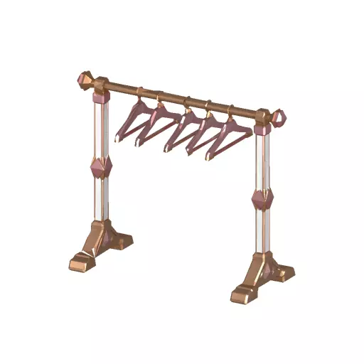Hanger Rack Low Poly PBR Game Asset Low-poly 3D model
